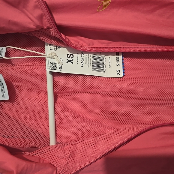 Adidas Xs Fakten Pink and Yellow Track Jacket with Color-Blocking Design 80s NWT - Picture 3 of 10